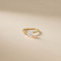 1 CT Round Lab Grown Diamond Twisted Whisper Birthday Gift Ring Gold