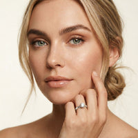 1 CT Round Lab Grown Diamond Faceted Edge Ring White