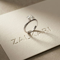 1 CT Round Lab Grown Diamond Celestial Carved Ring White