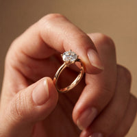 1 CT Round Lab Grown Diamond Classic Crown Ring Rose Gold