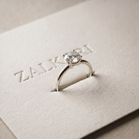 1 CT Round Lab Grown Diamond Classic Crown Ring White