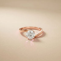 1 CT Round Lab Grown Diamond Infinity Flow Engagement Ring For Women Rose Gold