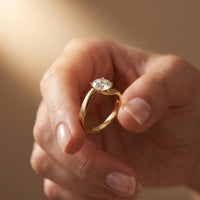 1 CT Round Lab Grown Diamond Infinity Flow Engagement Ring For Women Gold
