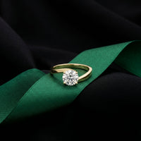 1 CT Round Lab Grown Diamond Infinity Flow Engagement Ring For Women Gold