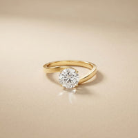1 CT Round Lab Grown Diamond Infinity Flow Engagement Ring For Women Gold