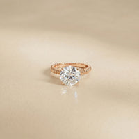 2.80CT Round Lab Grown Diamond Rope Luxe Solitaire Ring For Women Rose Gold