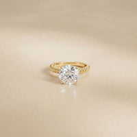 2.80CT Round Lab Grown Diamond Rope Luxe Solitaire Ring For Women Gold