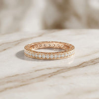0.50CT Forever Bound Lab Grown Diamond Wedding Band For Her Rose Gold