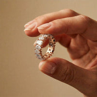 4.20CT Eternal Vows Mixed-Cut Lab Grown Diamond Wedding Band Rose Gold