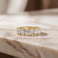 4.20CT Eternal Vows Mixed-Cut Lab Grown Diamond Wedding Band Gold