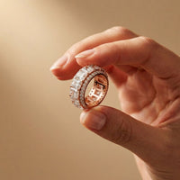 12.50CT Forever Brilliance Lab Grown Diamond Wedding Band Set Rose Gold