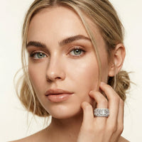 12.50CT Forever Brilliance Lab Grown Diamond Wedding Band Set White