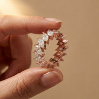 4.50CT Eternal Bloom Lab Grown Diamond Wedding Band Rose Gold