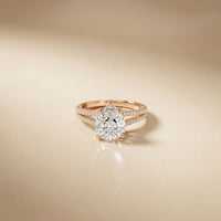 2.90 Ctw Pear Lab Grown Diamond Infinity Split Shank Ring Rose Gold