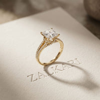 2.90 CTW Princess Lab Grown Diamond Split Shank Ring Gold