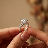 2.90 CTW Princess Lab Grown Diamond Split Shank Ring White