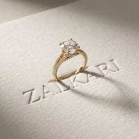 2.90 CTW Round Lab Grown Diamond Split Shank Ring For Her Gold