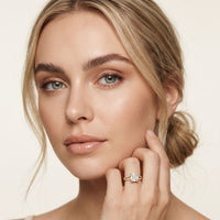 2.90CTW Asscher Lab Grown Diamond Double Row Split Shank Ring Gold