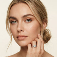 2.90CTW Asscher Lab Grown Diamond Double Row Split Shank Ring White