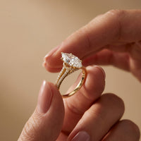 2.90CTW Marquise Lab Grown Diamond Grace Split Shank Ring Gold