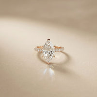 3.20 CTW Marquise Lab Grown Diamond Starlume Pave Ring Rose Gold