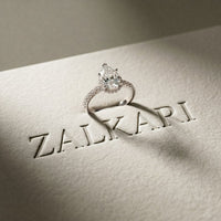3.20 CTW Pear Lab Grown Diamond Luminar Pave Ring White