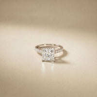 3.10 CTW Princess Lab Grown Diamond Designer Engagement Ring White