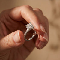 3.10 CTW Princess Lab Grown Diamond Designer Engagement Ring White
