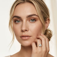 4.60CTW Cushion Lab Grown Diamond Aureline Pave Ring Gold