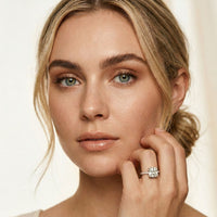 4.60CTW Cushion Lab Grown Diamond Aureline Pave Ring White