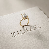 4.60CTW Emerald Lab Grown Diamond Velmora Pave Ring Gold