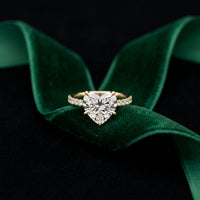 4.50CTW Heart Cut Lab Grown Diamond Rosavelle Pave Ring Gold