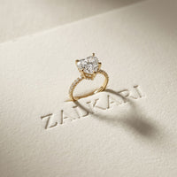 4.50CTW Heart Cut Lab Grown Diamond Rosavelle Pave Ring Gold