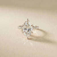 4.60CTW Marquise Cut Lab Grown Diamond Elvare Birthday Gift Ring White