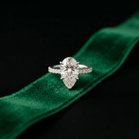 4.60CTW Pear Cut Lab Grown Diamond Veloura 18Kt Gold Ring White