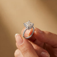 4.60CTW Princess Cut Lab Grown Diamond Seravelle Ring White