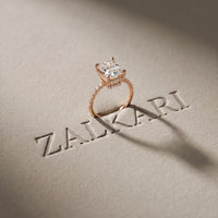 4.60CTW Radiant Lab Grown Diamond Valerisse Halo Ring For Her Rose Gold