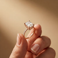4.60CTW Radiant Lab Grown Diamond Valerisse Halo Ring For Her Rose Gold