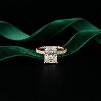 4.60CTW Radiant Lab Grown Diamond Valerisse Halo Ring For Her Rose Gold