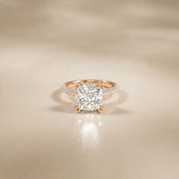 4.60CTW Cushion Lab Grown Diamond Seravelle Ring For Girls Rose Gold