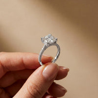 4.60CTW Cushion Lab Grown Diamond Seravelle Ring For Girls White