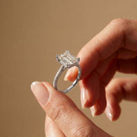 4.60CTW Emerald Lab Grown Diamond Velmira Ring For Girls White