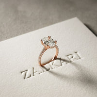 4.60CTW Oval Lab Grown Diamond Rosavelle Ring For Women Rose Gold