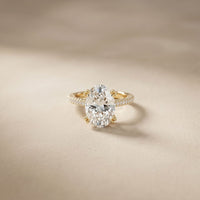 4.60CTW Oval Lab Grown Diamond Rosavelle Ring For Women Gold
