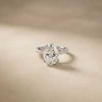 4.60CTW Oval Lab Grown Diamond Rosavelle Ring For Women White
