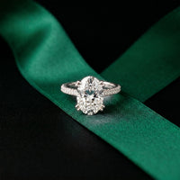 4.60CTW Oval Lab Grown Diamond Rosavelle Ring For Women White
