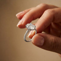 4.60CTW Oval Lab Grown Diamond Rosavelle Ring For Women White