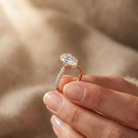 4.60CTW Pear Cut Lab Grown Diamond Serelisse Pavé Engagement Ring Rose Gold
