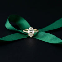 4.60CTW Pear Cut Lab Grown Diamond Serelisse Pavé Engagement Ring Gold