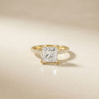 4.60CTW Princess Dual Prong Lab Grown Diamond Vaelisse Ring Gold
